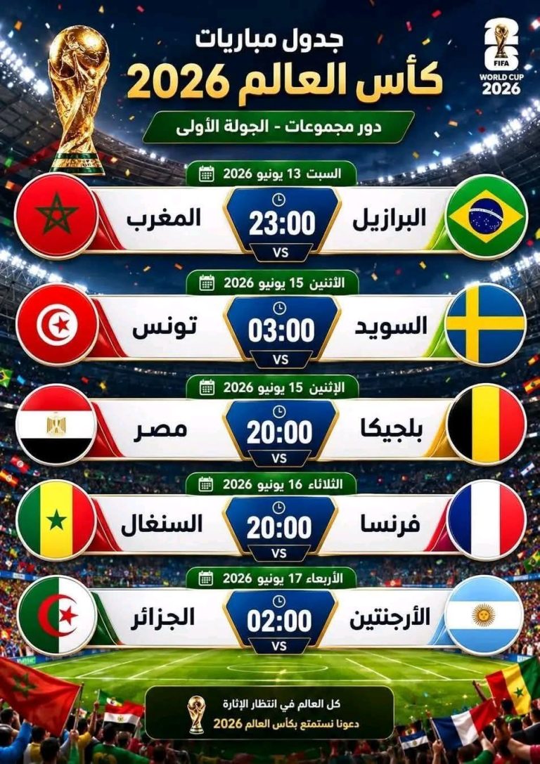 تداول واسع لجدول مزعوم لمباريات منتخبات عربية وإفريقية في مونديال 2026